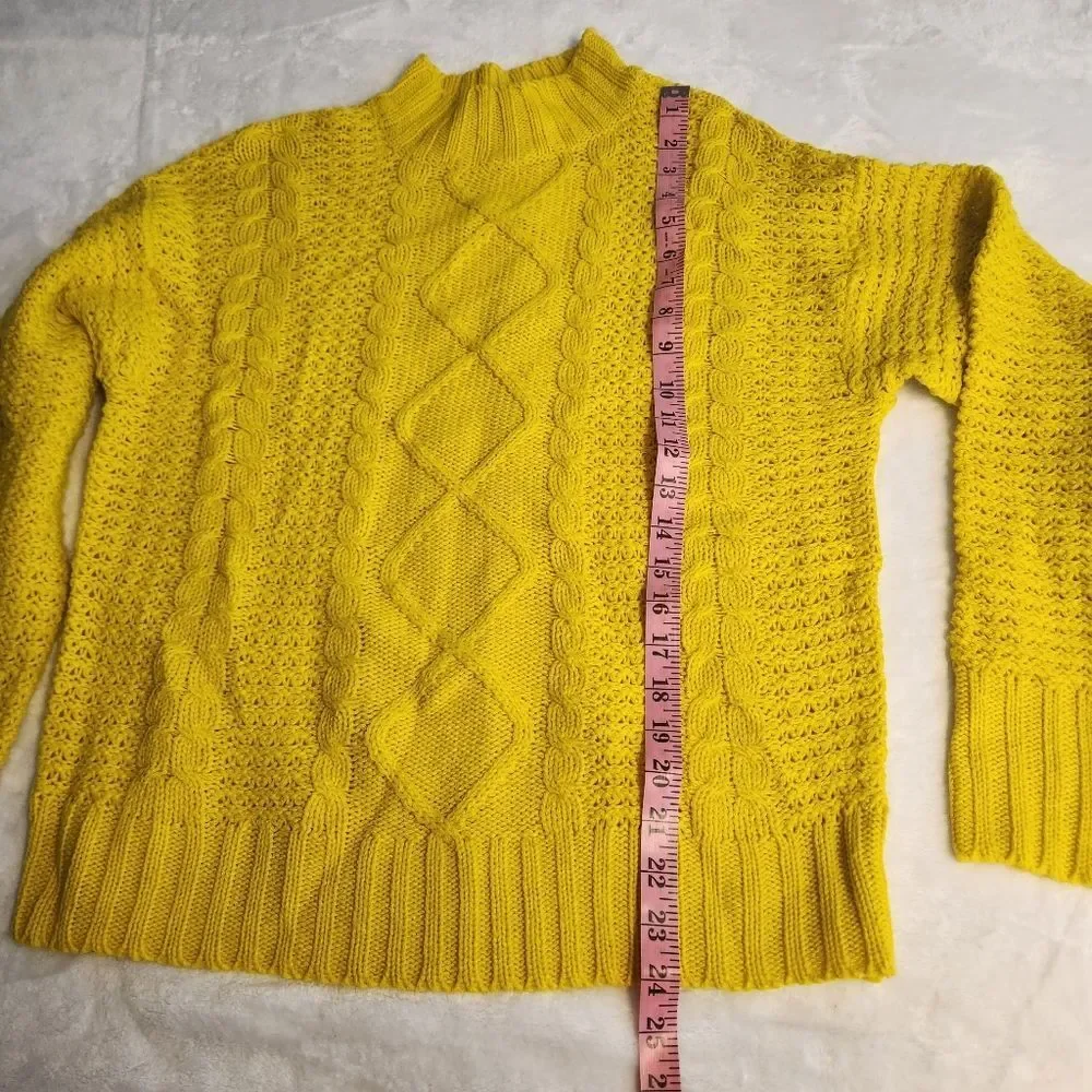 3/$25 NWT Alison Andrews Yellow Cable Knit Sweater Sz M